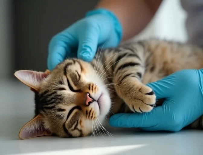 Specialist carefully handling a deceased cat with dignity in Mernda
